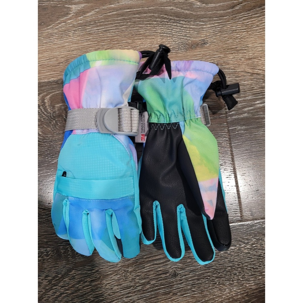 3M Thinsulate Kids Ski Gloves XXS Blue Tie Dye Insulated Winter Snow Sport #8